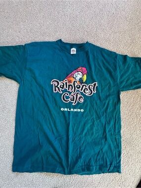 NWOT  Rainforest Cafe Orlando Teal Graphic Tee XXL